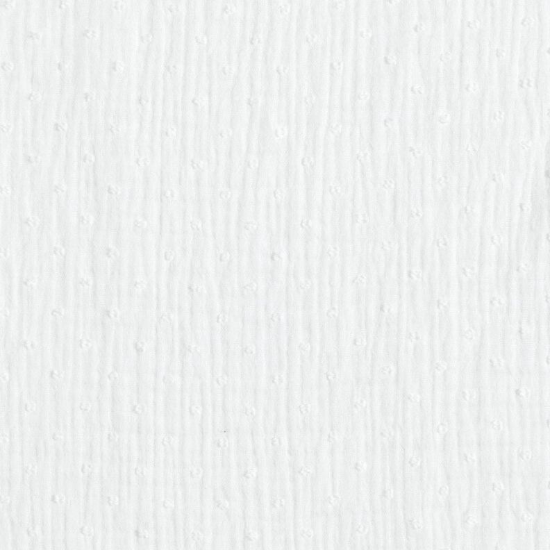 Tissu double gaze de coton dobby – blanc,  image number 1
