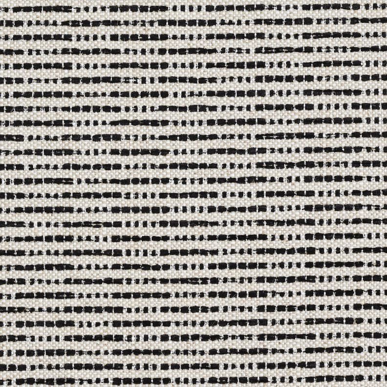 Tissu de décoration Jacquard rayures rustiques – noir/nature,  image number 1