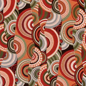 Tissu de décoration Gobelin demi-cercles abstraits – terre cuite/vert, 