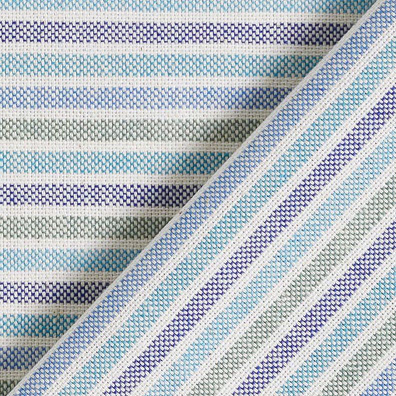 Tissu de décoration Semi-panama Rayures multicolores recyclé – turquoise clair,  image number 4