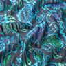 Mousseline de satin à rayures pailletées et fleurs Paisley – turquoise/noir,  thumbnail number 2