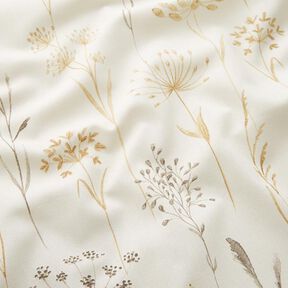 Tissu de décoration Semi-panama Fleurs séchées – beige clair, 