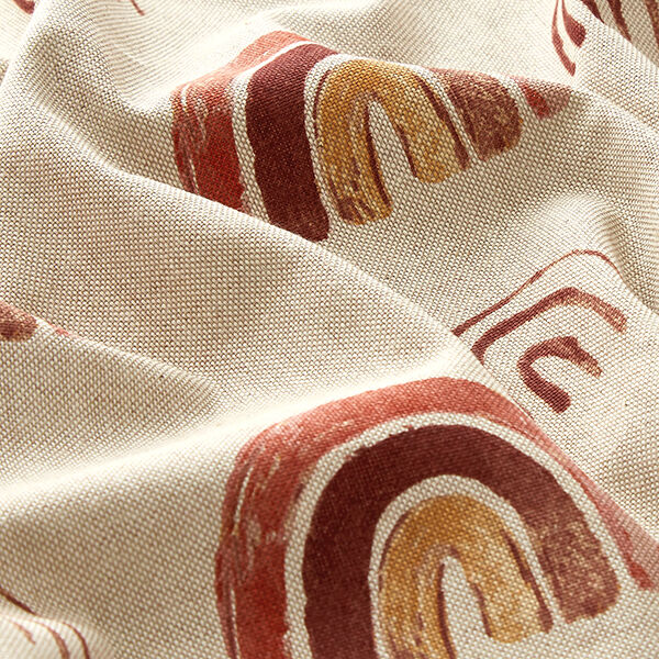 Tissu de décoration Semi-panama Arc-en-ciel – nature/rouge,  image number 2