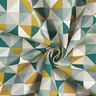 Tissu de décoration Semi-panama motif losange rétro – pétrole/moutarde,  thumbnail number 3