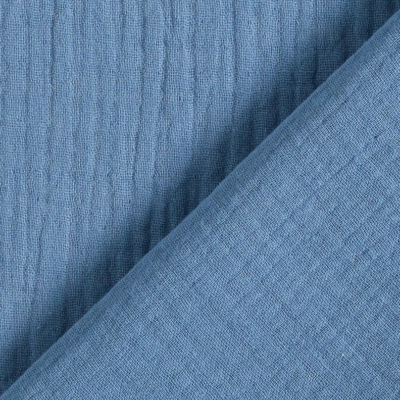 Tissu double gaze de coton – bleu jean, image number 4