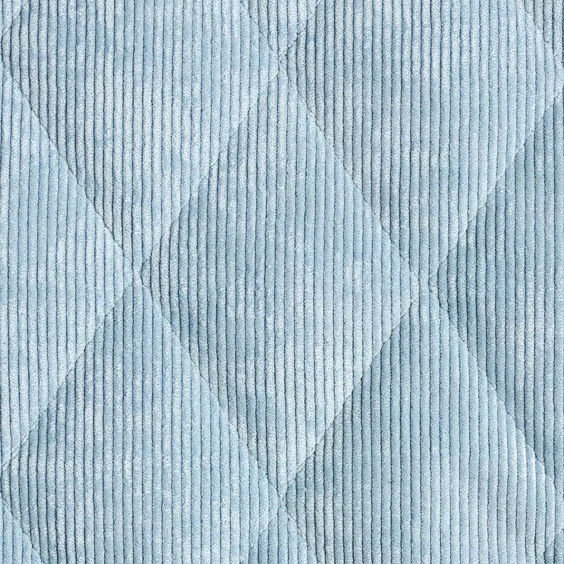 Tissu matelassé Velours côtelé à losanges avec envers fourrure – bleu clair,  image number 1