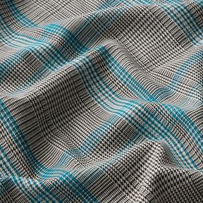 Mélange viscose Prince de Galles – turquoise/noir, 
