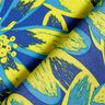 Crêpe satin grandes fleurs de camomille – indigo/jaune citron,  thumbnail number 4