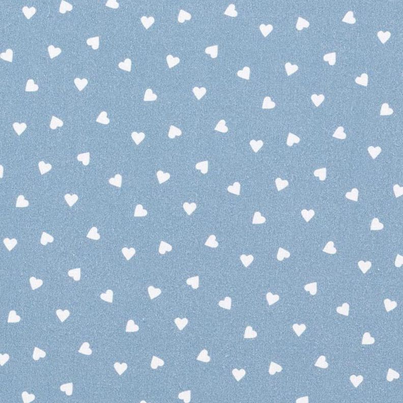 Popeline de coton bio Cœurs éparpillés – jean bleu clair,  image number 1