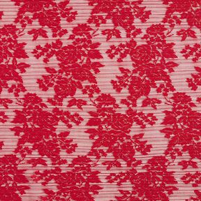 Plissé Fleurs en dentelle – carmin, 