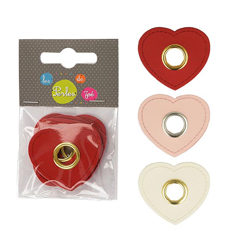 Œillet sur patch Similicuir cœur [ 4 Pièces ] – rosé,  image number 2
