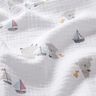 Tissu double gaze de coton Animaux et bateaux – blanc/argent,  thumbnail number 2