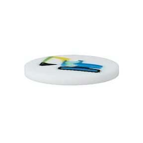 Bouton polyester Véhicules de chantier – bleu clair, 