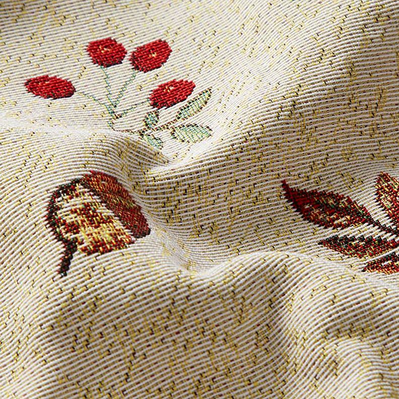 Tissu de décoration Gobelin Animaux d’automne – beige clair/marron,  image number 2
