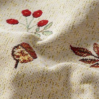 Tissu de décoration Gobelin Animaux d’automne – beige clair/marron, 