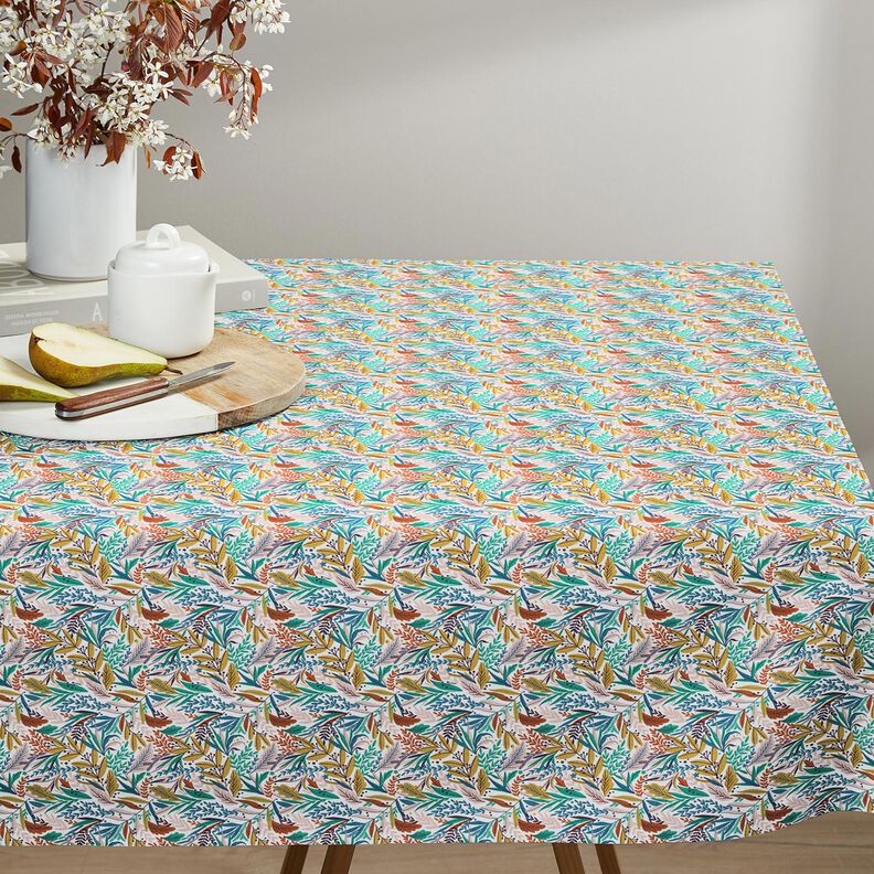Tissu en coton Cretonne Feuilles et brindilles délicates – blanc/rose clair,  image number 5