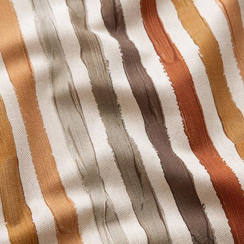 Tissu de décoration Semi-panama rayures peintes – nature/marron,  image number 2