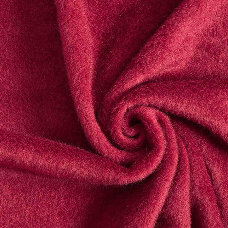 Maille pour manteau pelucheuse unie – rouge foncé,  image number 1
