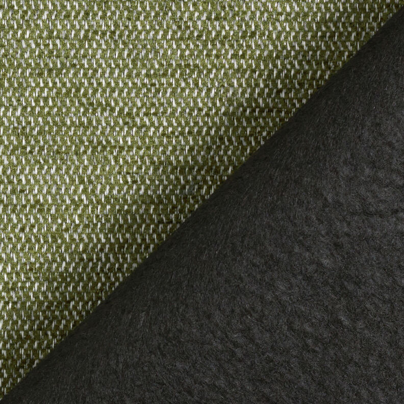 Tissu de revêtement Chenille Chiné – olive foncé/argent, image number 3