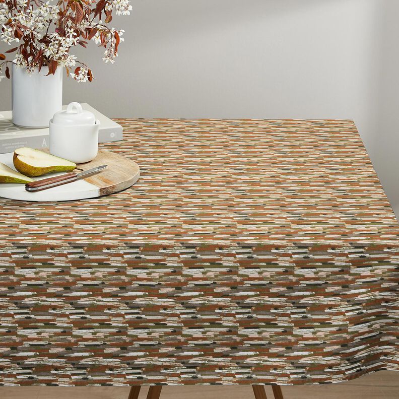 Tissu en coton Cretonne Coups de pinceau – pin/bronze,  image number 8