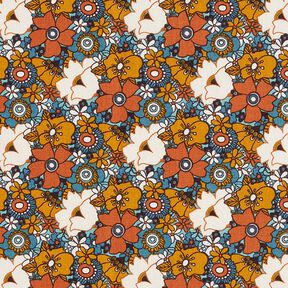 Tissu en coton Cretonne Fleurs rétros – caramel, 