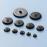 Bouton recouvert, Lin moyen – noir,  thumbnail number 3