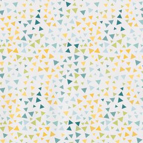 Popeline coton triangles colorés – blanc, 