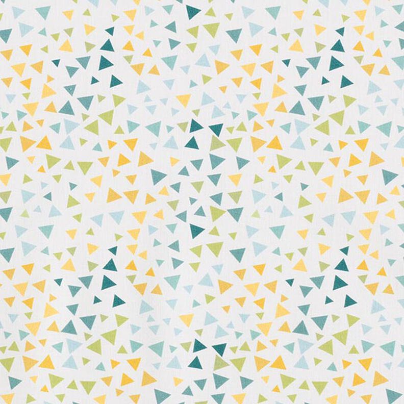 Popeline coton triangles colorés – blanc,  image number 1