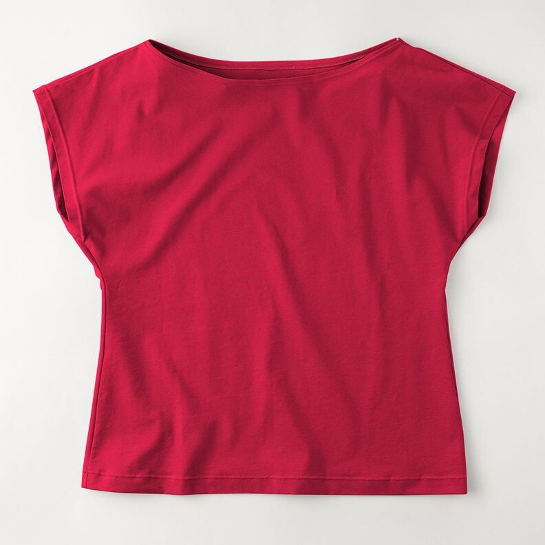Jersey coton Medium uni – framboise,  image number 12