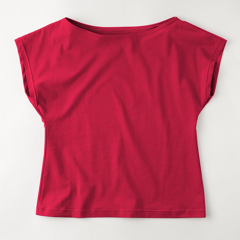 Jersey coton Medium uni – framboise, image number 12