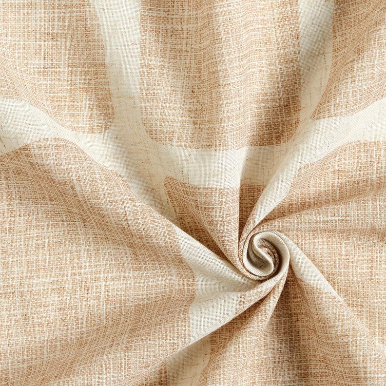 Tissu pour voilages Mélange lin Formes  – brun-marron/nature,  image number 3