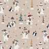 Jersey coton Pingouin, ours polaire et bonhomme de neige – amande,  thumbnail number 1