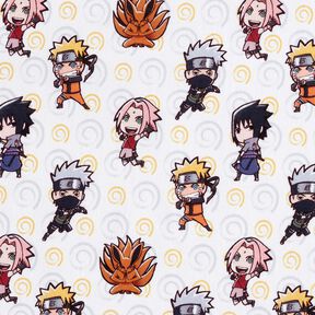 Popeline coton Chibi-Naruto Tissu sous licence – blanc, 