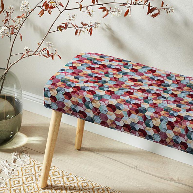 Tissu décoratif Gobelin hexagones colorés,  image number 6