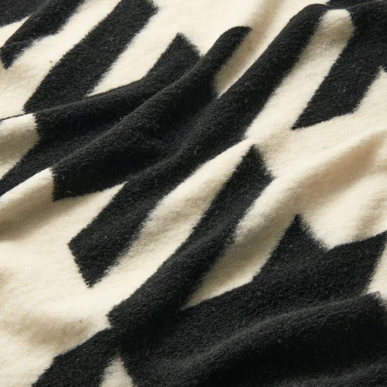 Tricot manteau pied-de-poule grands motifs – noir/écru,  image number 2