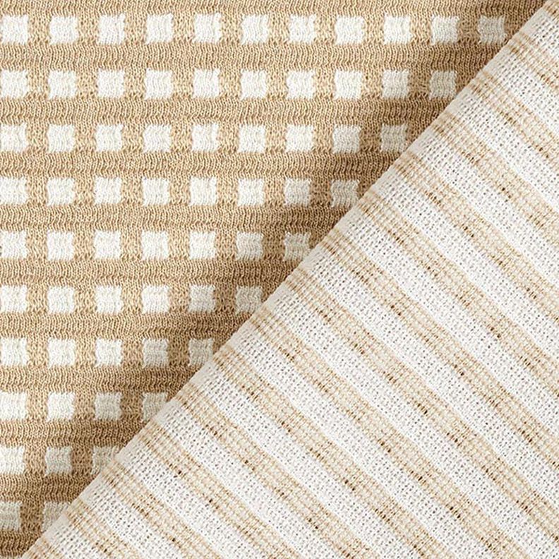 Jersey jacquard en viscose Petites boîtes – beige/blanc, image number 4