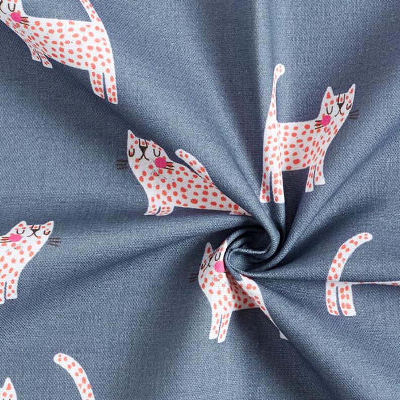 Tissu de décoration Semi-panama Chats – gris foncé,  image number 4