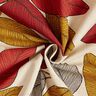 Tissu de décoration Semi-panama grandes feuilles – terre cuite/nature,  thumbnail number 3