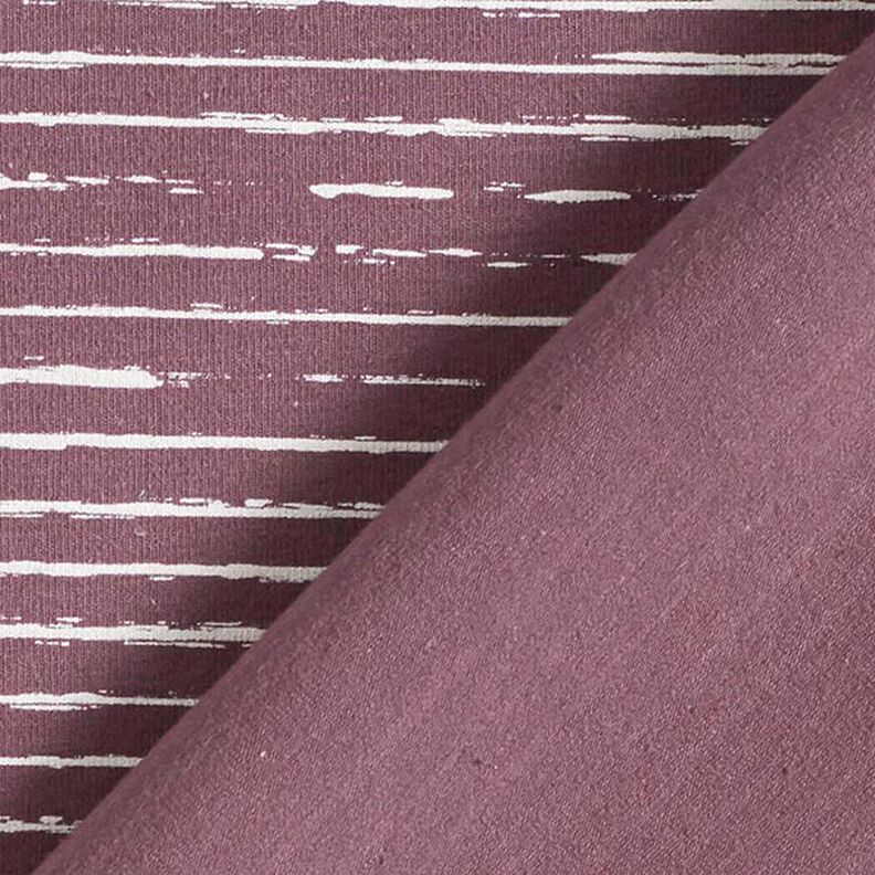 Jersey de coton Rayures en gribouillage – aubergine,  image number 4