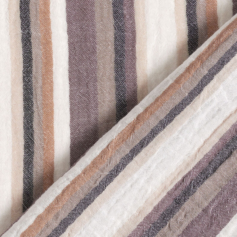 Tissu double gaze de coton Rayures teintées dans la masse – brun-marron/brun faon,  image number 5