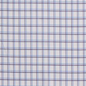 Tissu pour chemise à carreaux décalés – blanc/bleu clair, 