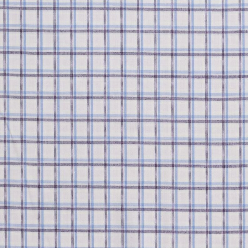 Tissu pour chemise à carreaux décalés – blanc/bleu clair, image number 1