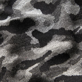 Maille jacquard Camouflage métallisé – noir/argent métallisé, 