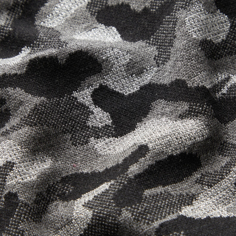 Maille jacquard Camouflage métallisé – noir/argent métallisé,  image number 2