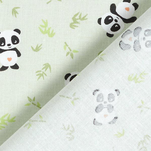 Tissu en coton Cretonne Panda câlin – vert,  image number 4