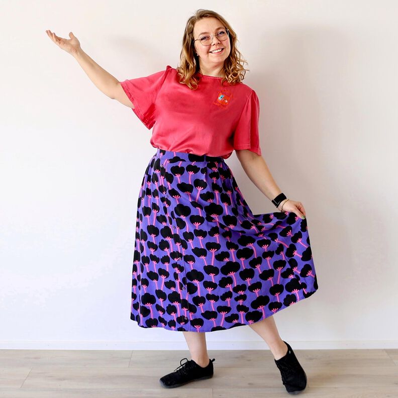Tissu viscose LENZING™ ECOVERO™ Poppies | Nerida Hansen – lilas/noir,  image number 7