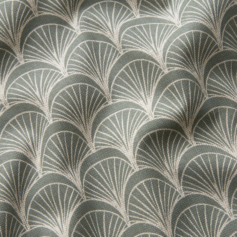 Tissu de décoration Semi-panama Éventails à nœud élégants – nature/roseau, image number 2