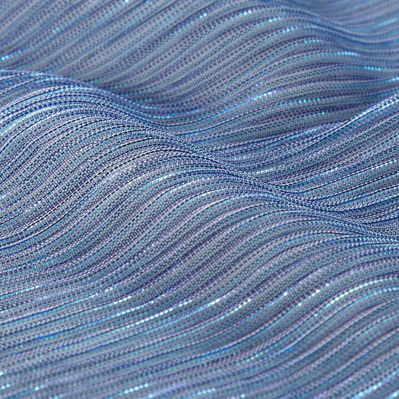 Plissé transparent Rayures pailletées – bleu,  image number 2