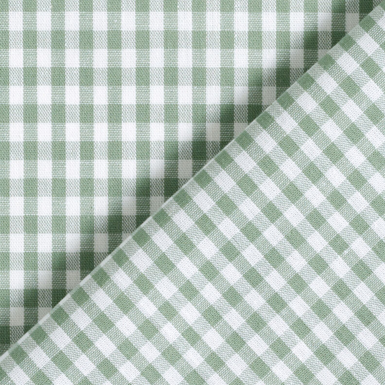 Tissu en coton Vichy à carreaux 0,5 cm – sauge/blanc,  image number 4