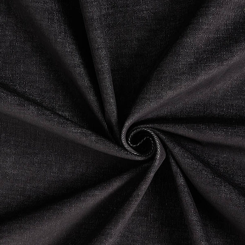 Velours côtelé fin stretch look jean – noir,  image number 1